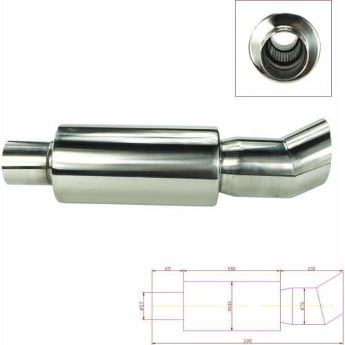 2.25'' Inch 57mm Car Exhaust Muffler Tip Stainless Steel Pipe Chrome Exhaust Tail Muffler Tip Pipe