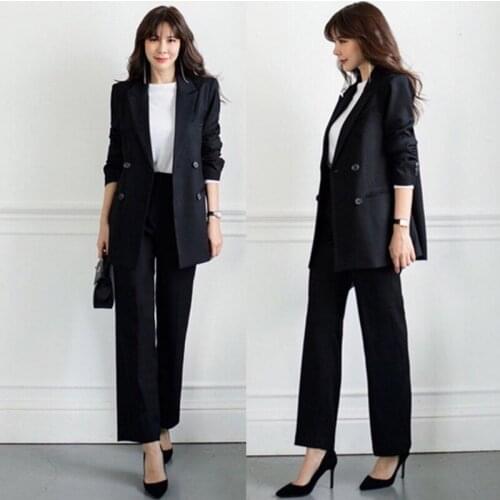 2020 loose high quality casual spring and autumn new ol suit women wide leg pants fashion large size formal suit