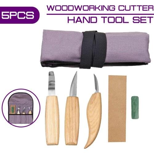 Wood Carving Knife Chisel 5Pcs Peeling Woodcarving Sculptural Spoon Carving Woodcut Woodworking Cutter Hand Tool Set