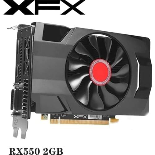 Used XFX RX 550 2GB Graphics Cards For AMD Radeon RX550 2GB Video Screen Cards GPU Desktop Itx Computer Gaming Map Videocard