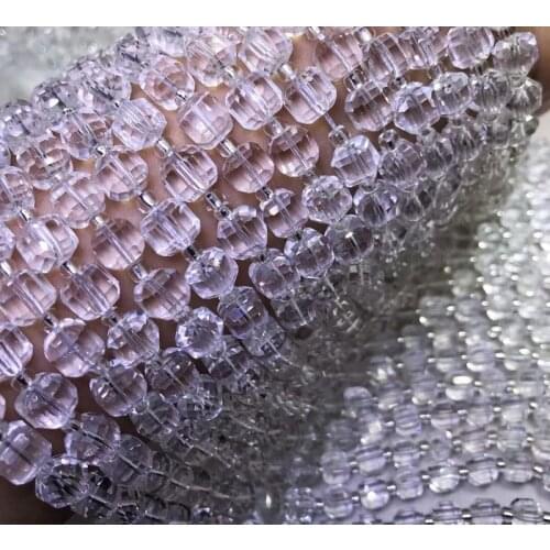 Natural white quartz cube Beads 8mm hand cut faceted square Loose Perle for jewellery making DIY bracelet necklace needlework