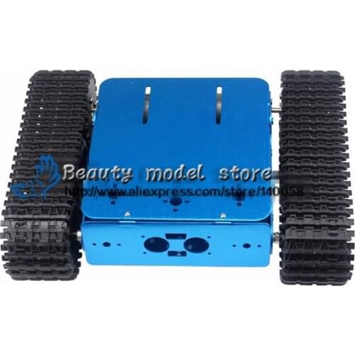 DIY wifi smart tank robot blue hard Aluminum Tracked robot chassis RC Model tank nylon crawler chassis unassembled