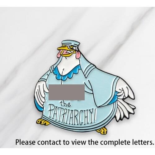 The Patriarchate Hen Enamel Brooch Hen in blue clothes Cartoon Badge for clothes bags gift for friends