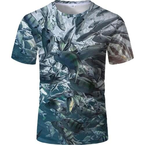 Beautiful Underwater World Print T-shirt Summer 3D Casual Interesting graphic t shirts Fashion Personality short sleeve t-shirts