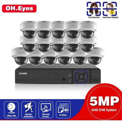 CCTV Camera Security System 16CH DVR NVR Video Surveillance System 5MP AHD Outdoor Weatherproof CCTV Camera System Night Vision