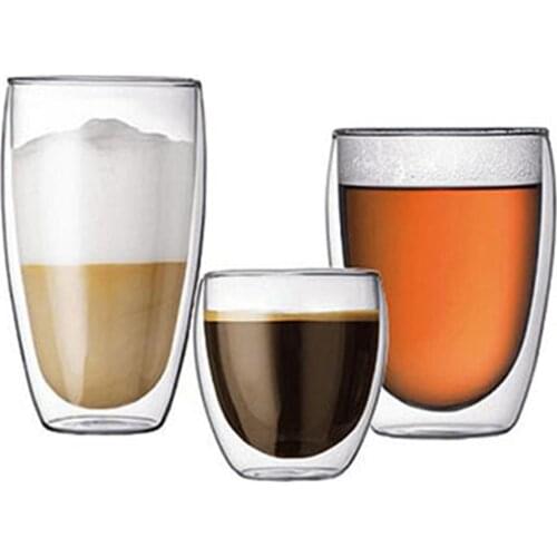 Homie Double Coffee Mugs With the Handle Mugs Drinking Insulation Double Wall Glass Tea Cup Creative Gift Drinkware Various size