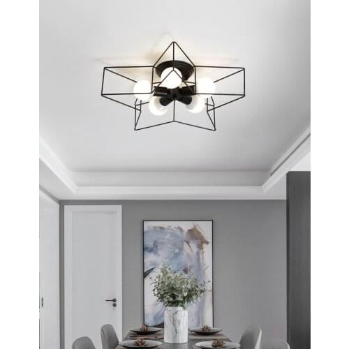 Bedroom lamp dining room lamp creative personality five-pointed star living room room lamp simple modern Nordic ceiling lamp