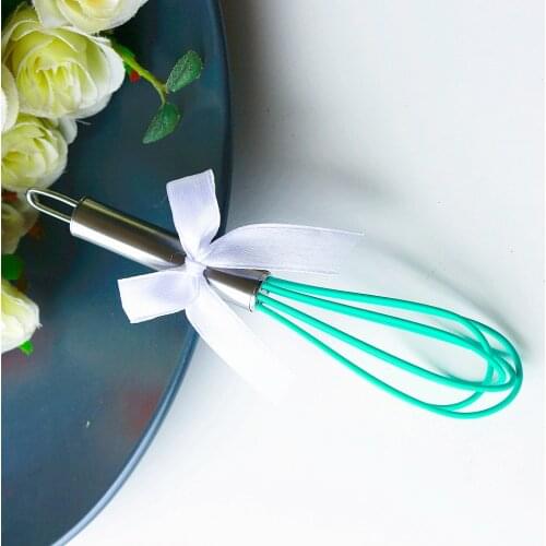 Small Egg Whisk Nonstick Silicone Wires Stainless Handle Egg Beater for Home Kitchen Use Wedding Party Favor Guest Gifts Present