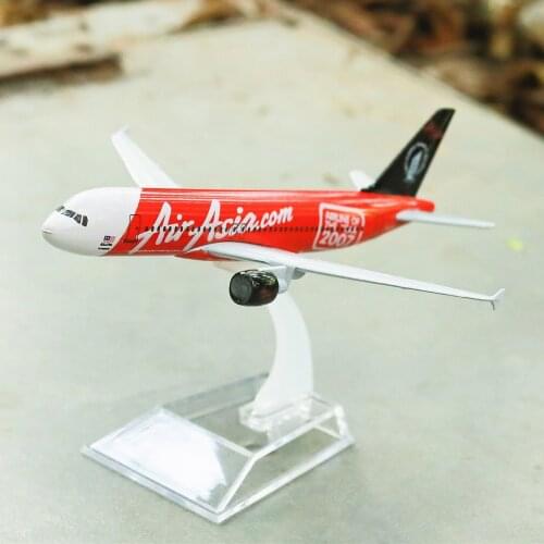 Air Asia A320 Airplane Diecast Aircraft Model 6" Metal Aeroplane Home Office Decor Mini Moto Toys for Children