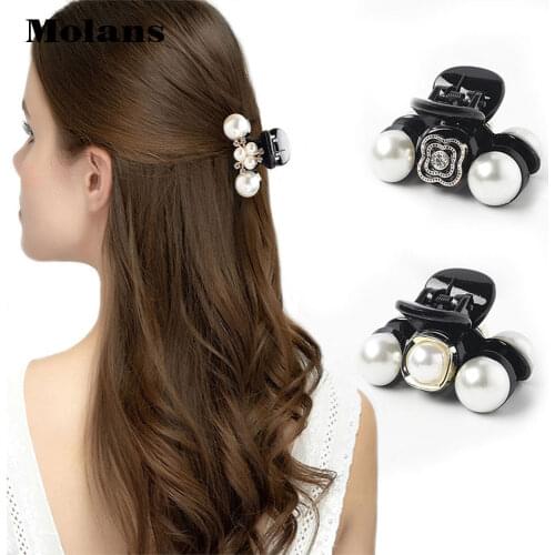 MOLANS Pearl Grab Baroque Medium Hairpin Plastic Fashion Hairpin Headdress Hair Accessories 2020 New Arrival
