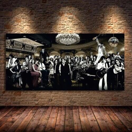 Cuadros Music Singer Star Gathering Large Living Room Canvas Painting Wall Art Posters and Prints for Bedroom Home Decor