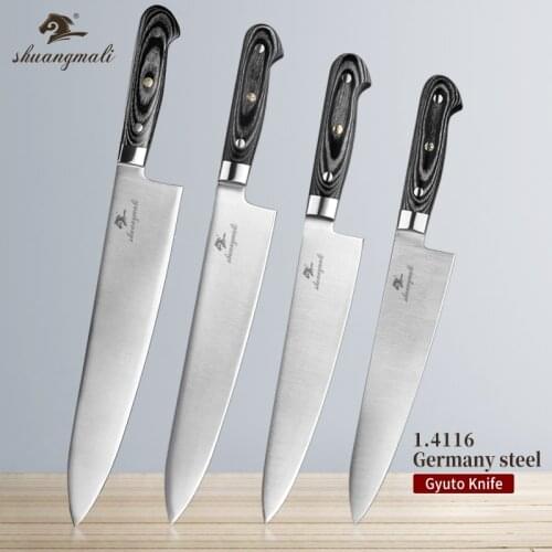 Cleaver Chef Gyuto Knives Germany 1.4116 Steel Kitchen Knives Sharp Cooking Slicing Meat Vegetable Gyuto Knife With Wood Handle