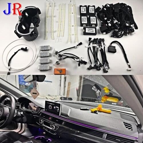 For Audi A4 B9 2017-2019 LED ambient light door light Footwell light original MMI control 32 Colors Interior Atmosphere Light