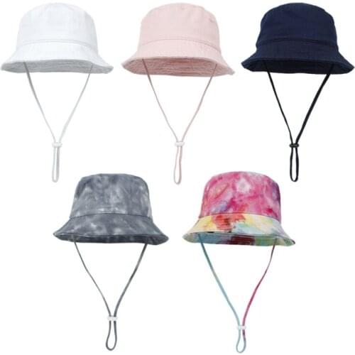 2021 Summer Girl Baby Bucket Hat Children Foldable Panama Outdoor Beach UV Protection Sunscreen Hat Breathable Fisherman Cap
