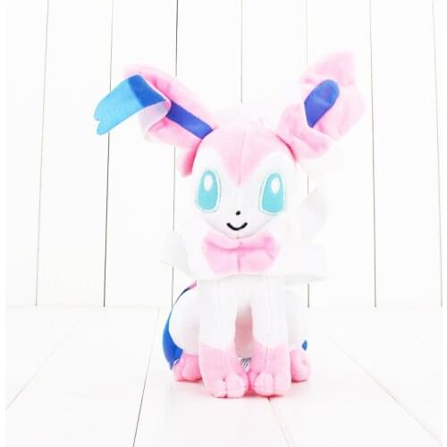 22cm Sylveon cute beautiful plush doll toy Eevee family member Hot Japanese Anime Action Figure Doll Toy soft stuffed doll toy