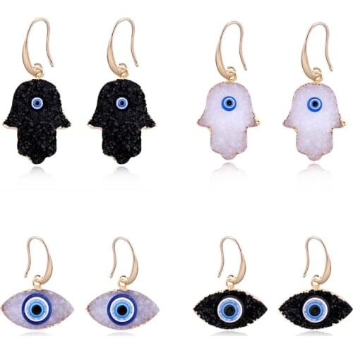 Lucky Eye Turkish Evil Eye Drop Earrings Colorful Charms Hanging Dangle Earrings for Women Ladies Resin Long Tassel Jewelry Gift