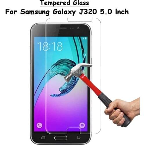 For Samsung Galaxy J3 2016 J320 Clear Tempered Glass Screen Protector Ultra Thin Explosion-proof Protective Film + Cleaning Kit