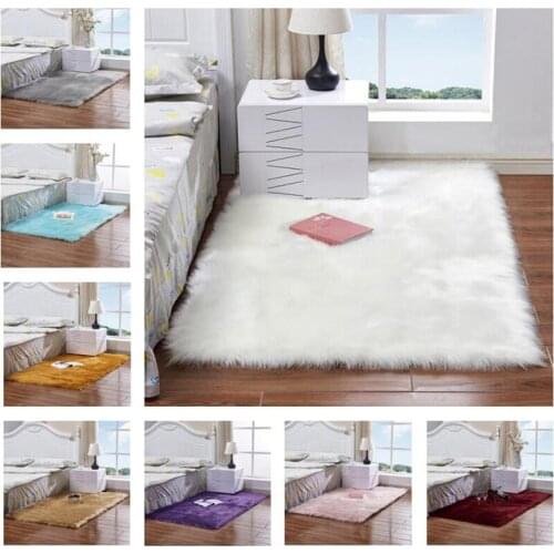 Fluffy Rugs Anti-Skid Shaggy Area Rug Living Room Bedroom Carpet Winter Warm Nursery Rug Home Room Decoration Plush Carpet Mat