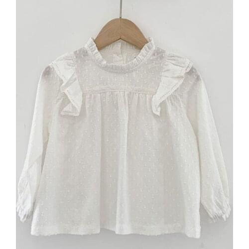 Spring Autumn Kids Baby Girls Printing Shirt For Girls Shirt Kids Baby Girl Pure Color Shirt Girls Childrens Clothes Shirt