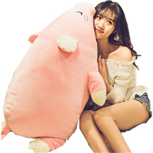 Fancytrader 35'' Cute Big Stuffed Pig Plush Toy Giant Stuffed Pig Hugging Pillow for Kids Girlfriend Home Decoration 90cm