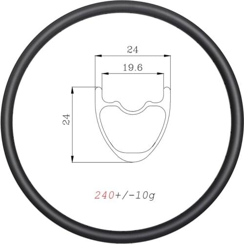 240g Ultralight 650B MTB XC 24mm wide carbon rims clincher tubeless disc 24mm deep 24H 28H 32H 36H 27.5er mountain bicycle wheel