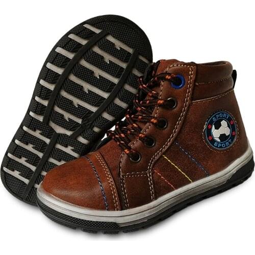 Super quality 1pair Autumn arch support Boots Fashion Children Boot, Kids PU Leather back hard Boy Shoes inner 14-17.5cm