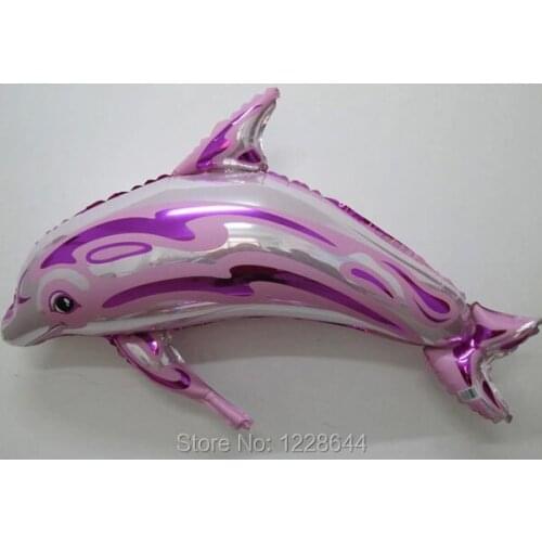Dolphin shape Party supplies Metallic foil balloons Wedding decoration pink color size 80cm 1 pcs retail