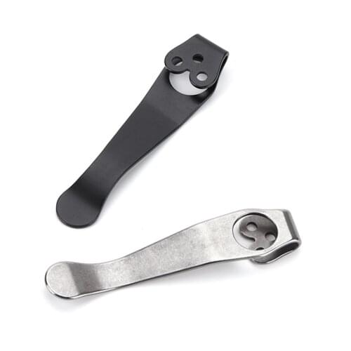 1pc Titanium Alloy Pocket Knife Back Clip For Spyderco Para 3 C81 C10 C11 Top Quality Folding Knife Professional 3-Holes Design