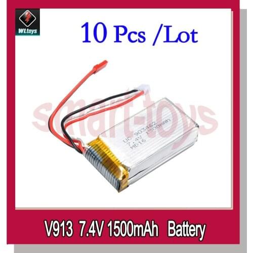 10Pcs V913-25 7.4V 1500mAh Lipo Battery For wltoys V913 Helicopter L959 L202 L212 L222 RC Car