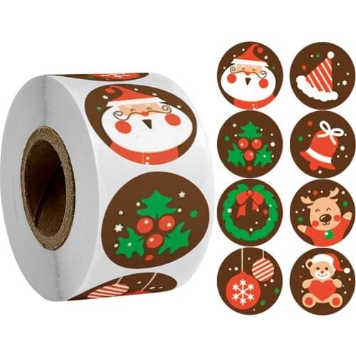 100-500pcs Merry Christmas Stickers Envelope Gift Cards Package Seal Label Christmas Decoration Gift Series vintage Sticker Tags