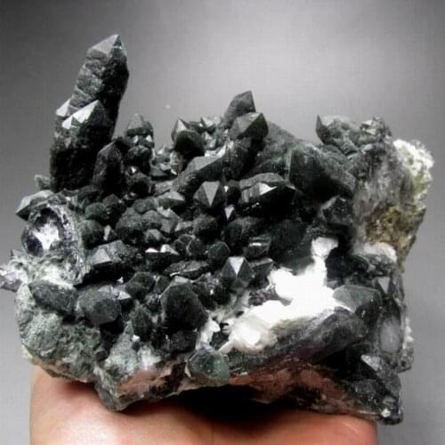 1143g Elestial Prasem Green Scepter Quartz - crystals and stones healing Mineral specimen Home Decor feng shui XX0427/03