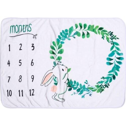 2020 New Baby Milestone Blanket Newborn Photo Prop Backdrop with Monthly Growth Chart for Girl and Boy