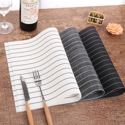 4pcs/lot Restaurant Insulation Placemat Table Mat Disc Pad Bowl Pad Coaster Waterproof Tablecloth Decoration PVC Mat 45*30CM