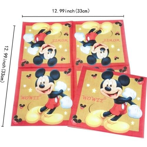For 6 Kids Red Mickey Mouse Party Supplies Decorations Birthday Party Favors Napkins Tablecloth Balloons Caketopper