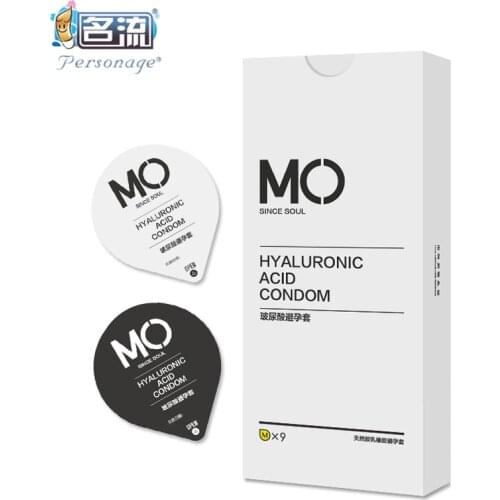 PERSONAGE Oil Free Condoms 9pcs Dual Use Oral Sex Ultra Thin Hyaluronic Acid Condoms Super Lubricating Penis Sleeve For Men