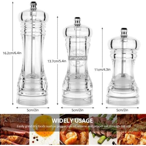 Acrylic Salt Pepper Grinder Pepper Mills Grinder Salt Spices Shaker Kitchen Tools