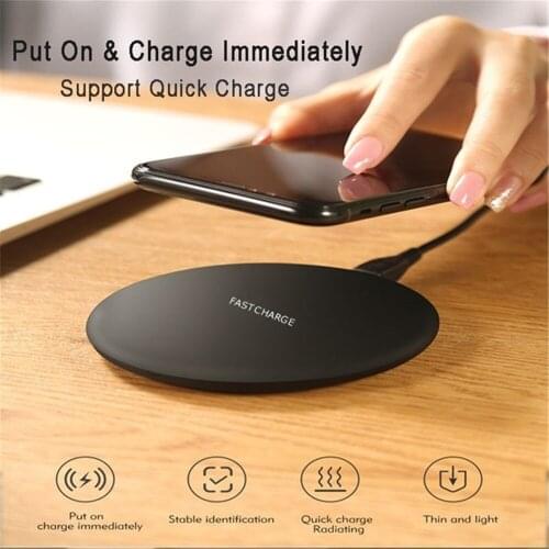 10W Qi Wireless Charger For iPhone 8 X XR XS Max QC3.0 10W Fast Wireless Charging for Samsung S9 S8 Note 9 S10 USB Charger Pad