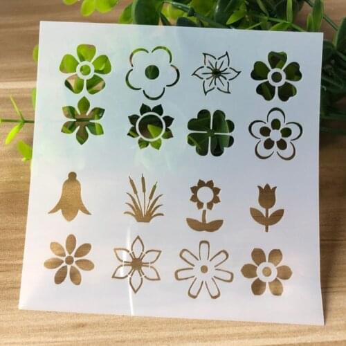 CraftArtGo DIY Flower Stencils Painting Scrapbook Coloring Cake decorating sugar powder sieve printing mold printing table