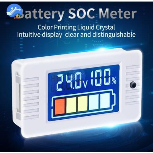 DC 0-100V PZEM-023 Color LED Digital Display Battery Tester Fuel Gauge Meter Voltmeter Battery Detector Measuring Instrument