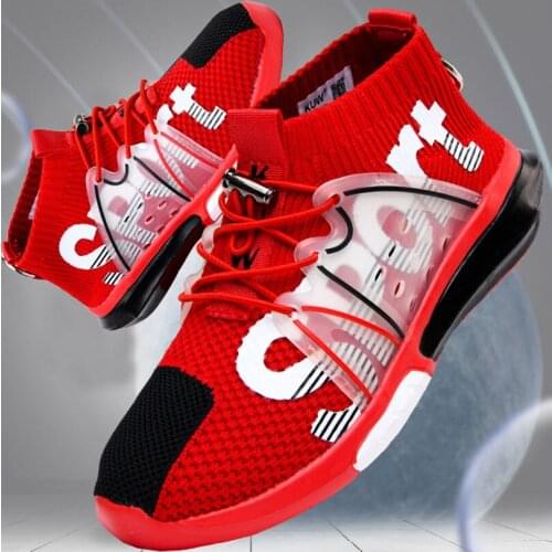 Childrens shoes 2020 spring and autumn new boys' shoes flying woven mesh socks shoes childrens sports shoes