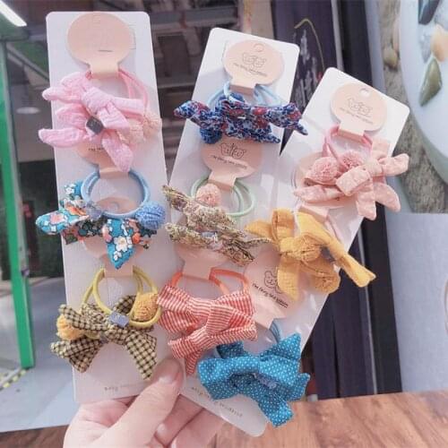 Butterfly Elastic Hair Bands For Girls Candy Color Hair Accessories Bow Hair Ring Head Rope Kids Hair Styling Tools Headdress