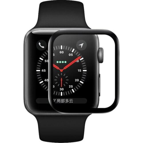 HD Curved Tempered Glass Watch Screen Protector Film for iWatch 1/2/3/4/5 40/44/42mm Full Cover Smart Watch Screen Guard Film