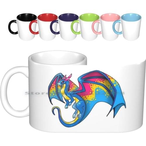 Pan Dragon Friend Ceramic Mugs Coffee Cups Milk Tea Mug Dragon Queer Pride Lgbt Lgbtqia Pansexual Pansexual Lgbtqiap