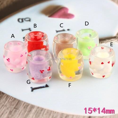 Coffee Cup Resin Cabochon 6 pcs 15 mm 3D Cabochons for Home Decoration or girls handmade crafts