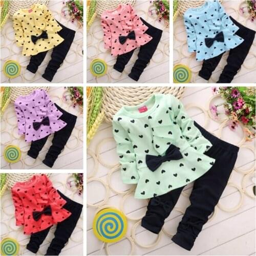 Toddler Girls Clothing Sets 2019 Spring Autumn Children Girls Clothes T-Shirt+Pants Baby Christmas Outfits Kids Girls Sport Suit