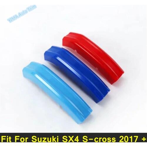 Lapetus Car Styling Tricolor Front Head Grille Grill Lid Decoration Cover Trim Plastic Fit For Suzuki SX4 S-cross 2017 - 2020