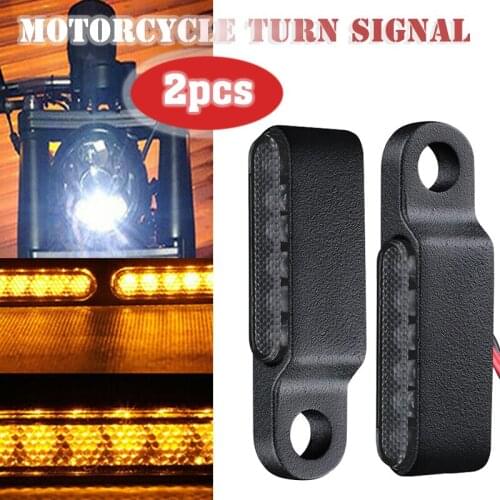 Mayitr 2pcs Amber LED Motorcycle Turn Signal Light Indicator Front Rear Blinker Flashing Lamp Caliber 8mm For Sport Cruiser Bike