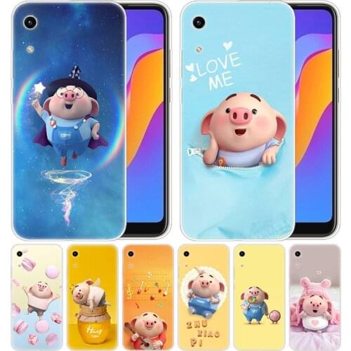 Soft Silicone Case Cartoon cute pig Happy Birthday for Huawei Honor 9X 8A 7A 20 Pro 7X 8X 7S 8S 8 9 10 Lite View 20 20i 10i Play