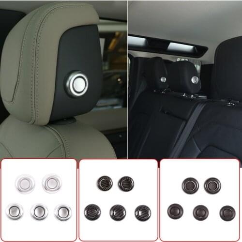 NEW!!! ABS Chrome Car Seat Head Pillow Adjustment Button Cover Trim For Land Rover Defender 110 2020 Car Accessories