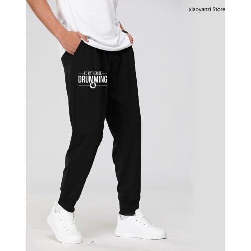 New Fashion Sweatpants I'd Rather Be Drumming Sports Long Pants Band drums music gift rock drummer hip Men Fitness Trousers